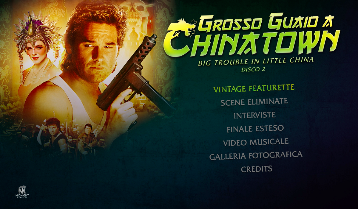 Uno screenshoot dei contenuti extra contenuti nel disco 2 della Limited Edition in Blu-ray di Grosso Guaio a Chinatown