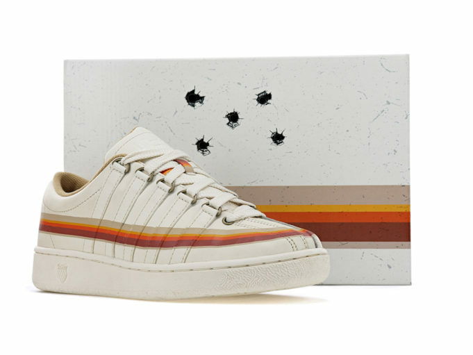 La confezione e le scarpe dedicate a Breaking Bad Un primo piano delle scarpe dedicate a Breaking Bad