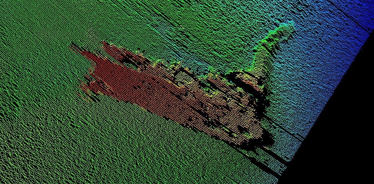 L'immagine sonar registrata nelle profondità di Loch Ness