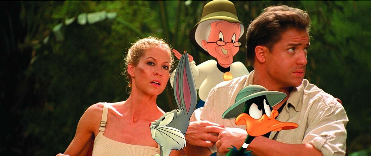 Fraser ed Elfman in compagnia di alcuni Looney Tunes nella giugla