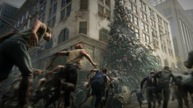 Migliaia di zombie in una sequenza del videogioco di World War Z