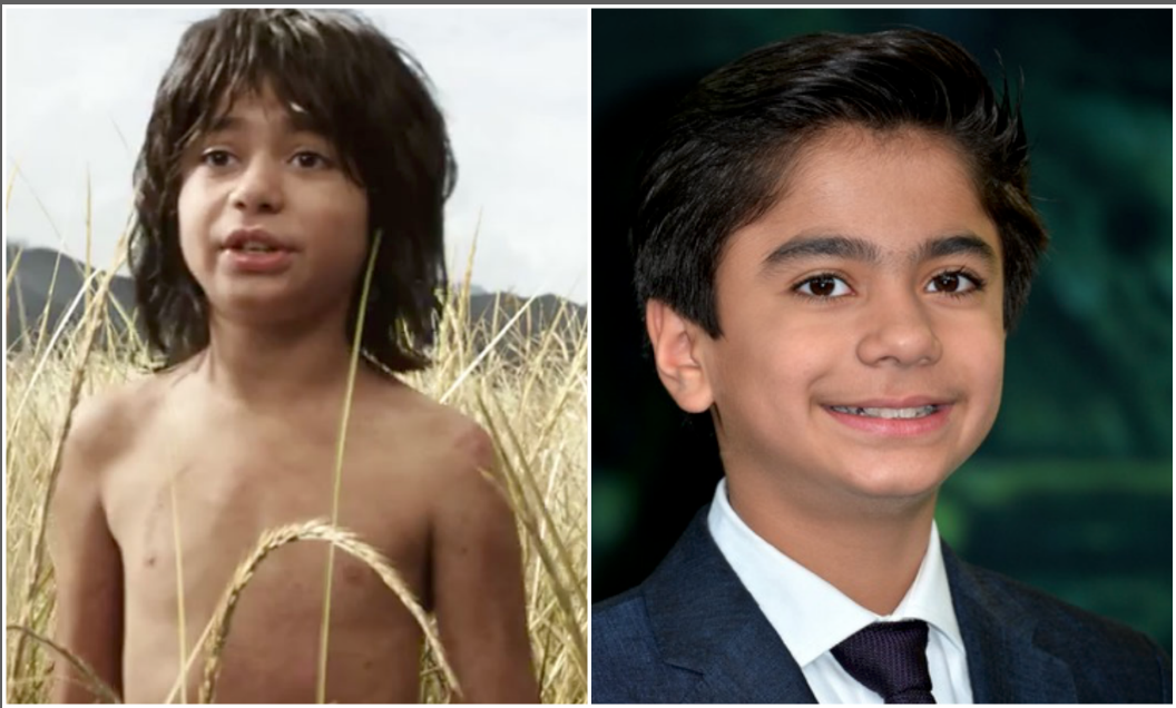 Mowgli e l'attore interprete ne Il libro della giungla 2016