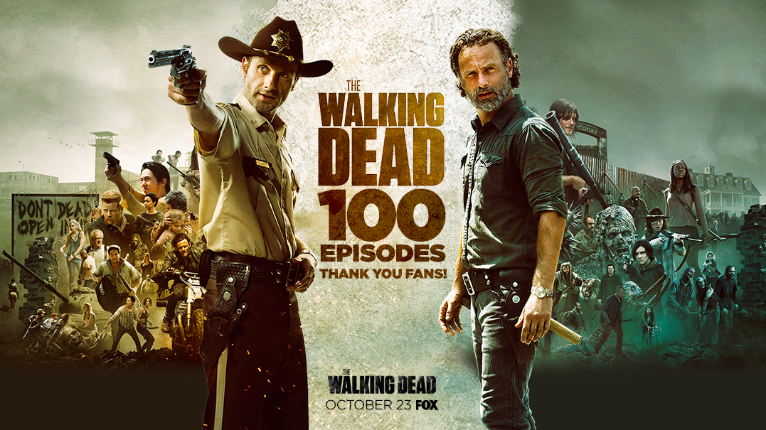 Il poster celebrativo per il centesimo episodio di The Walking Dead 