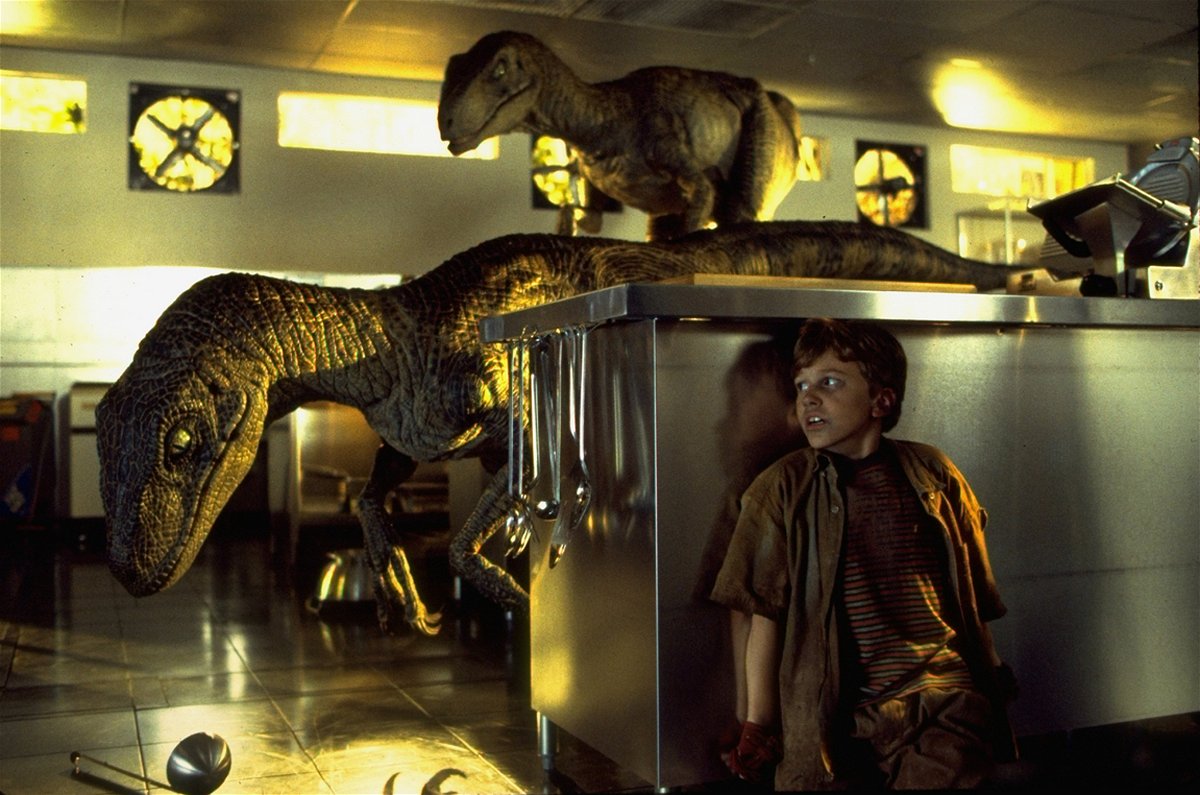 Una scena del primo Jurassic Park