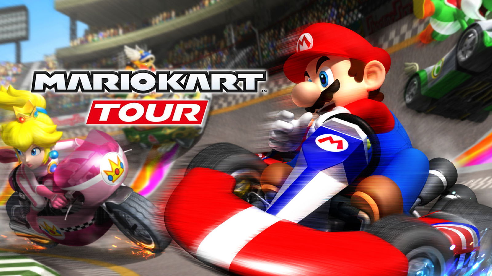 Clicca per vedere l'immagine originale Un'immagine promozionale di Mario Kart Tour