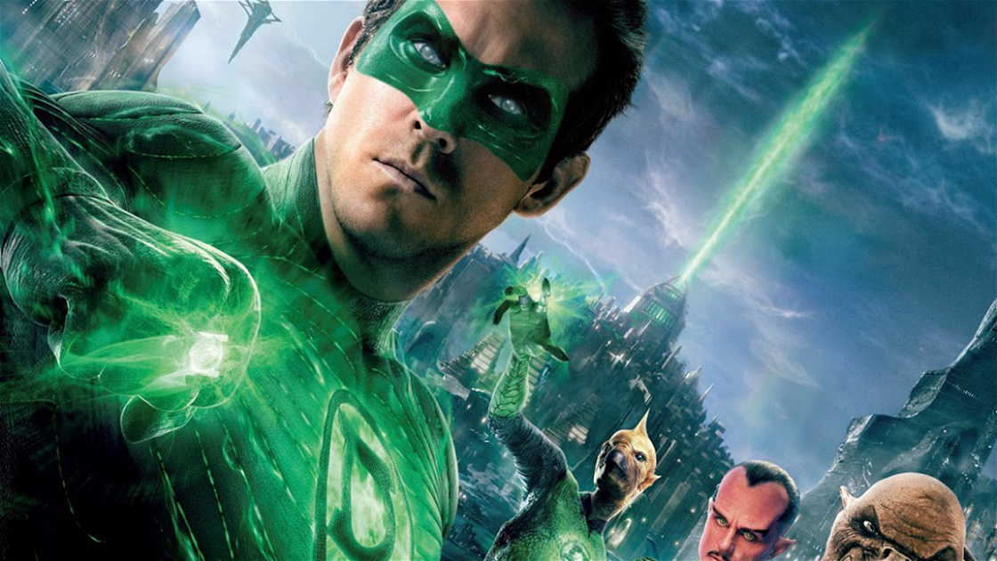 Copertina di Green Lantern, nella serie TV due Lanterne Verdi della Terra e Sinestro
