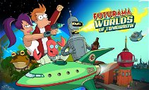 Cover of Futurama: Worlds of Tomorrow, the mobile videogame is available on smartphone!