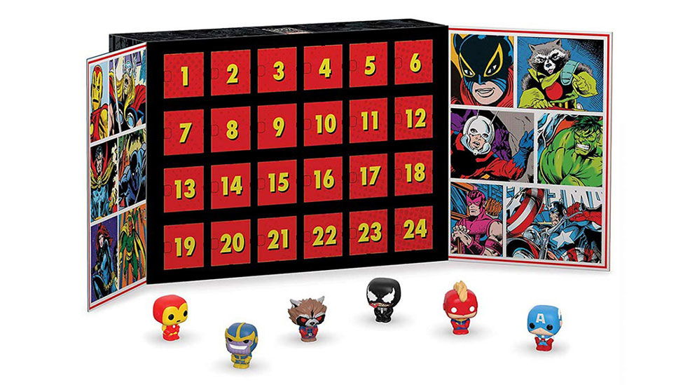 Copertina di Il Calendario dell'Avvento 2019 di Funko coi personaggi Marvel