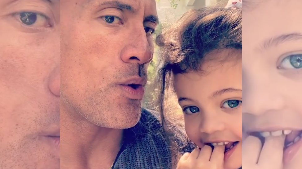 Cover of 'Who's the best dad in the world?': The Rock's daughter's smile booms like