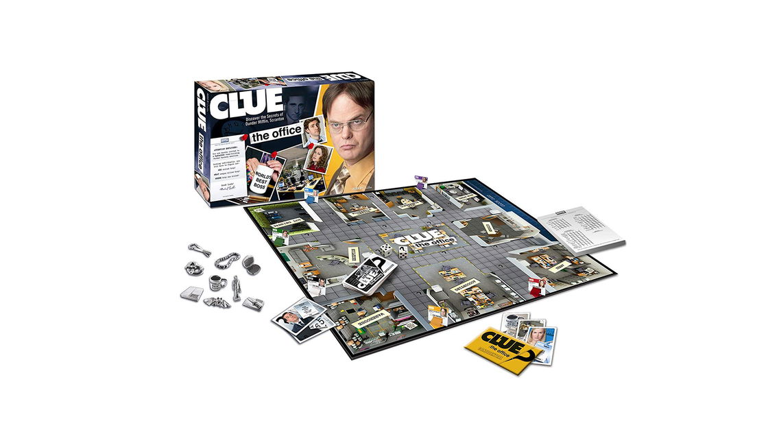 Copertina di Scopri chi ha ucciso Toby con Clue: The Office Edition Board Game