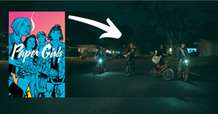 Copertina di Paper Girls, la somiglianza tra fumetto e serie è notevole