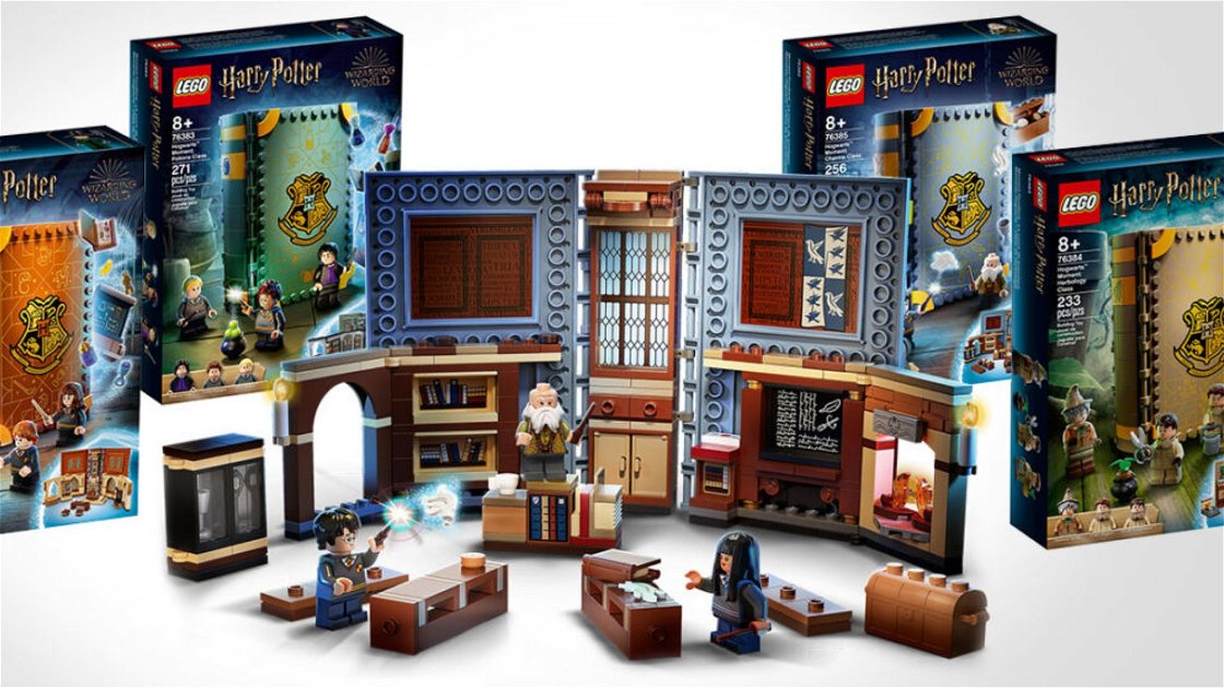Copertina di Harry Potter, i set LEGO delle classi di Hogwarts sono libri da collezione