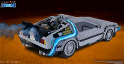 Portada de Regreso al Futuro y el espectacular DeLorean LEGO hecho con 65143 bricks