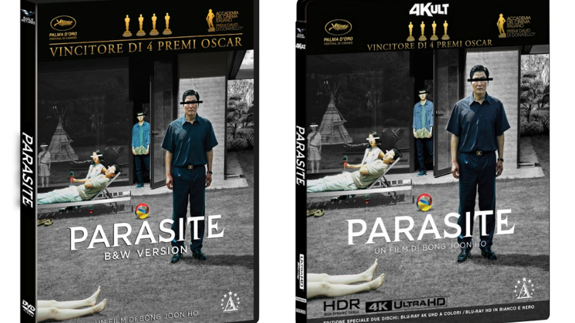 Copertina di Parasite, arriverà anche in italia il cofanetto con la versione in bianco e nero del film
