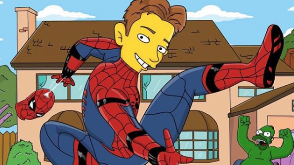 Copertina di Tom Holland condivide una immagine del suo Spider-Man versione Simpson