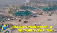 Copertina di Cina, tingono di verde le rocce di una miniera per superare i controlli ambientali