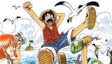 Copertina di One Piece: gli schizzi di Eiichiro Oda con Rufy ed Ace da anziani