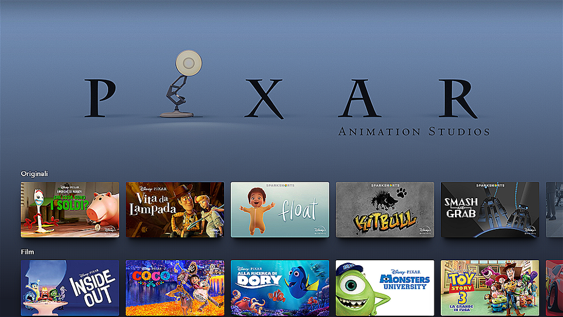 Pixar cover, all films, shorts and specials in the catalog on Disney +