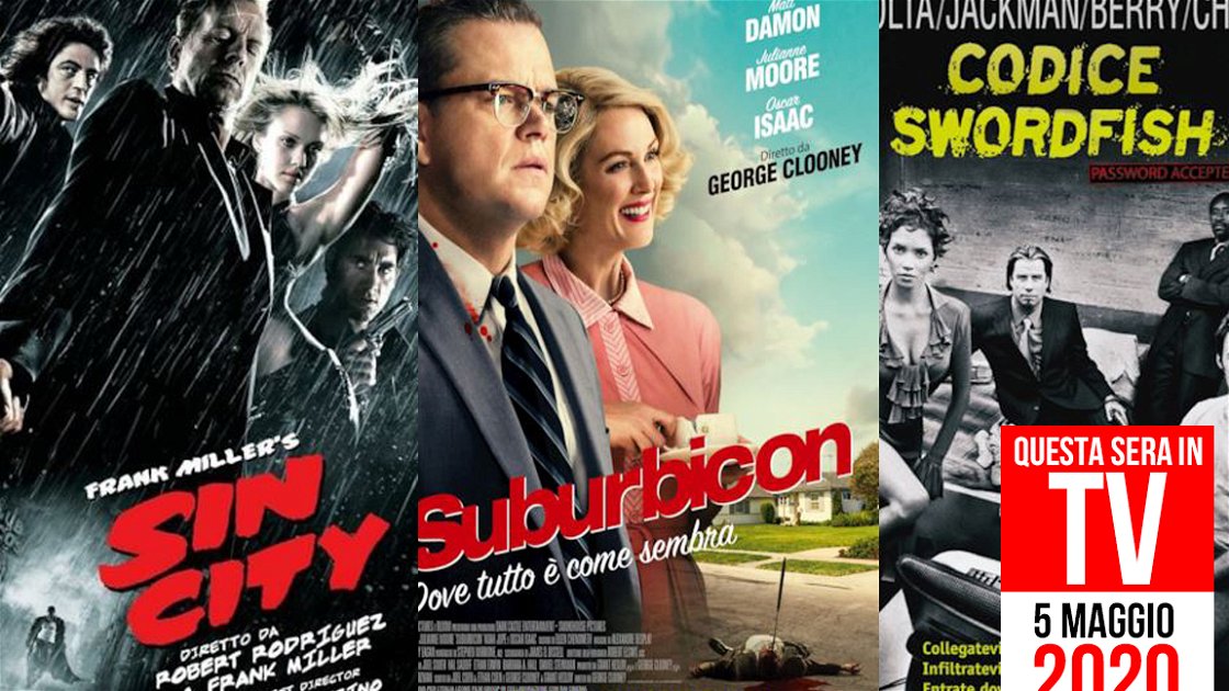 Copertina di Film stasera in TV: Sin City e Suburbicon in onda il 5 maggio